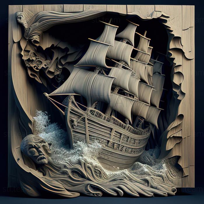 3D model Abandon Ship The Abandoned Ship The Creeping Shadow (STL)